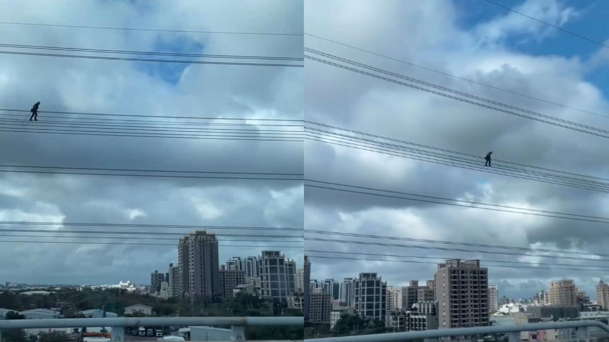 難度不輸攀登101!國道驚見「高空走鋼索」 全網跪:拿命在做事