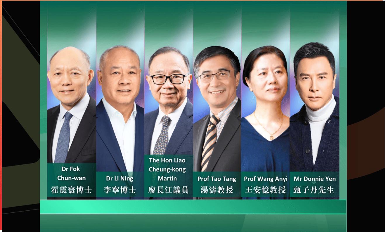 甄子丹(右1)獲頒授嶺南大學榮譽人文學博士學位。(圖/翻攝自嶺南大學官網)