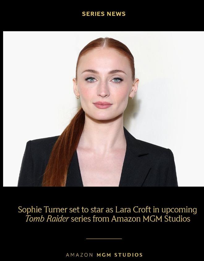 29歲英國女星蘇菲特納(Sophie Turner)將飾演羅拉。(圖/翻攝自IG@tombraider)