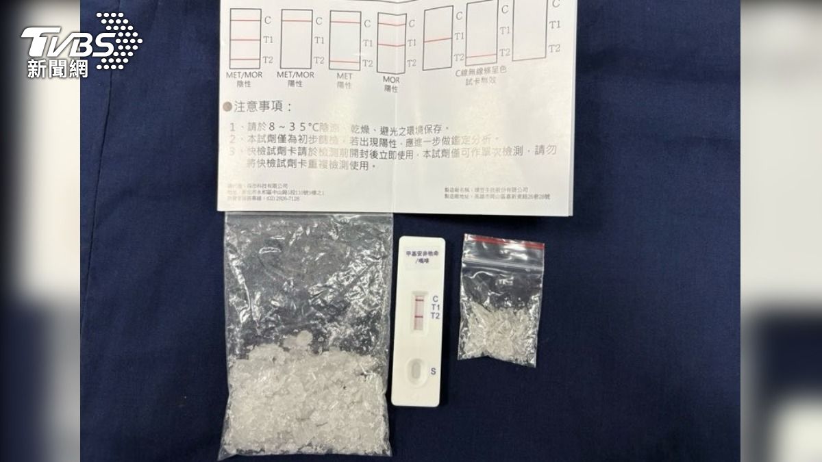 員警當場查獲毒品安非他命,經唾液及尿液初驗均呈毒品陽性反應,全案依違反毒品及公共危險案移送法辦。(圖/TVBS)