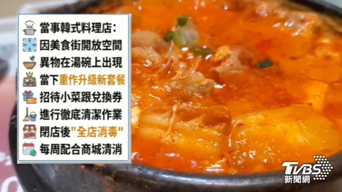 百貨美食街2度吃到小強，醫示警：恐食物中毒。（圖／TVBS）