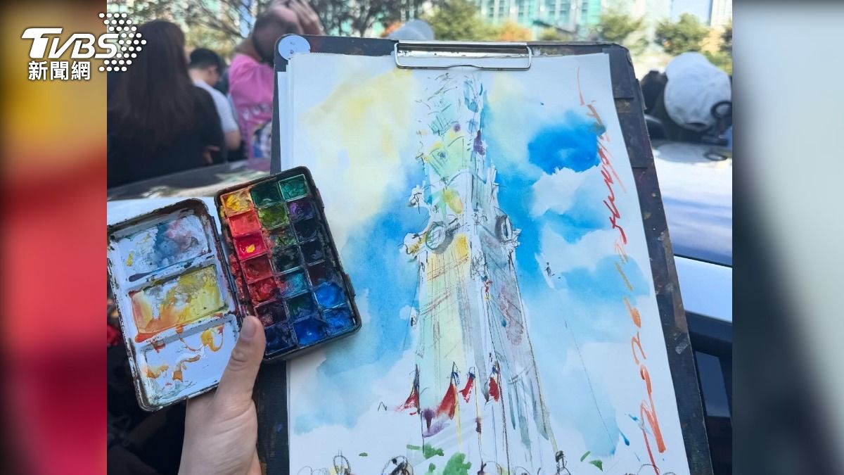 吳沁頤速寫,大約10分鐘左右完成一張。(圖/吳沁頤提供)