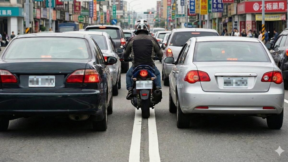 駕駛違規都不知!機車鑽車縫碰1線 交通規定曝:最高罰1800