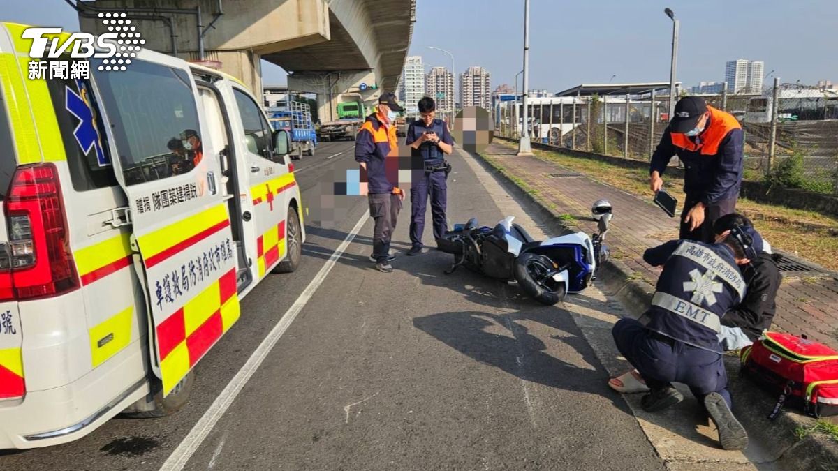 快訊／台88橋下恐怖車禍　男騎士遭貨車輾斃「臟器流出」