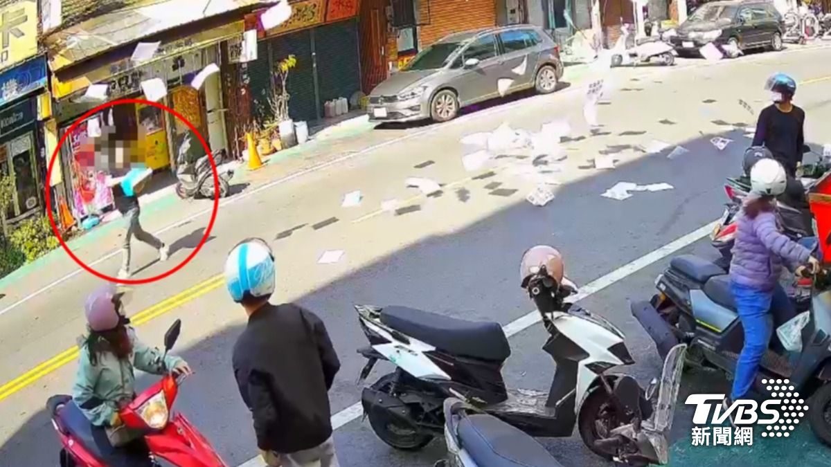 父欠逾600萬跑路,兒開店遭討債撒白紙。(圖/TVBS)