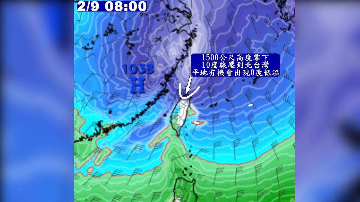 天氣/比霸王寒流強?美模式預測2/9「北台灣恐0度」 鄭明典解釋