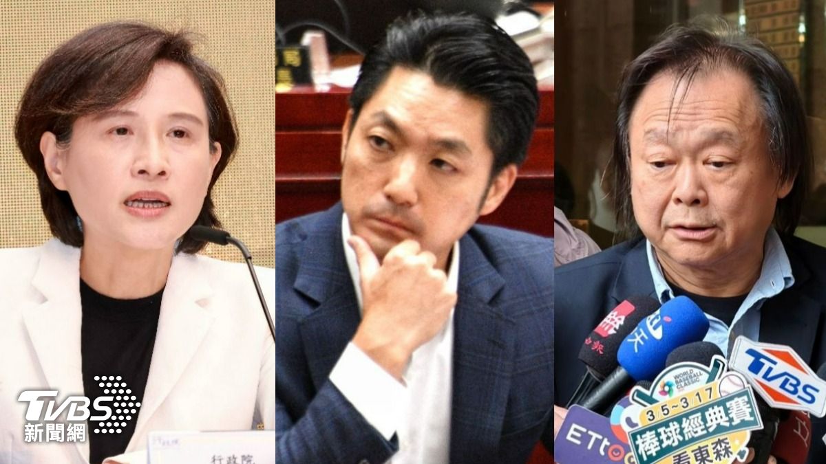 行政院副院長鄭麗君(左)、台北市長蔣萬安(中)、立委王世堅(右)。(圖/TVBS)