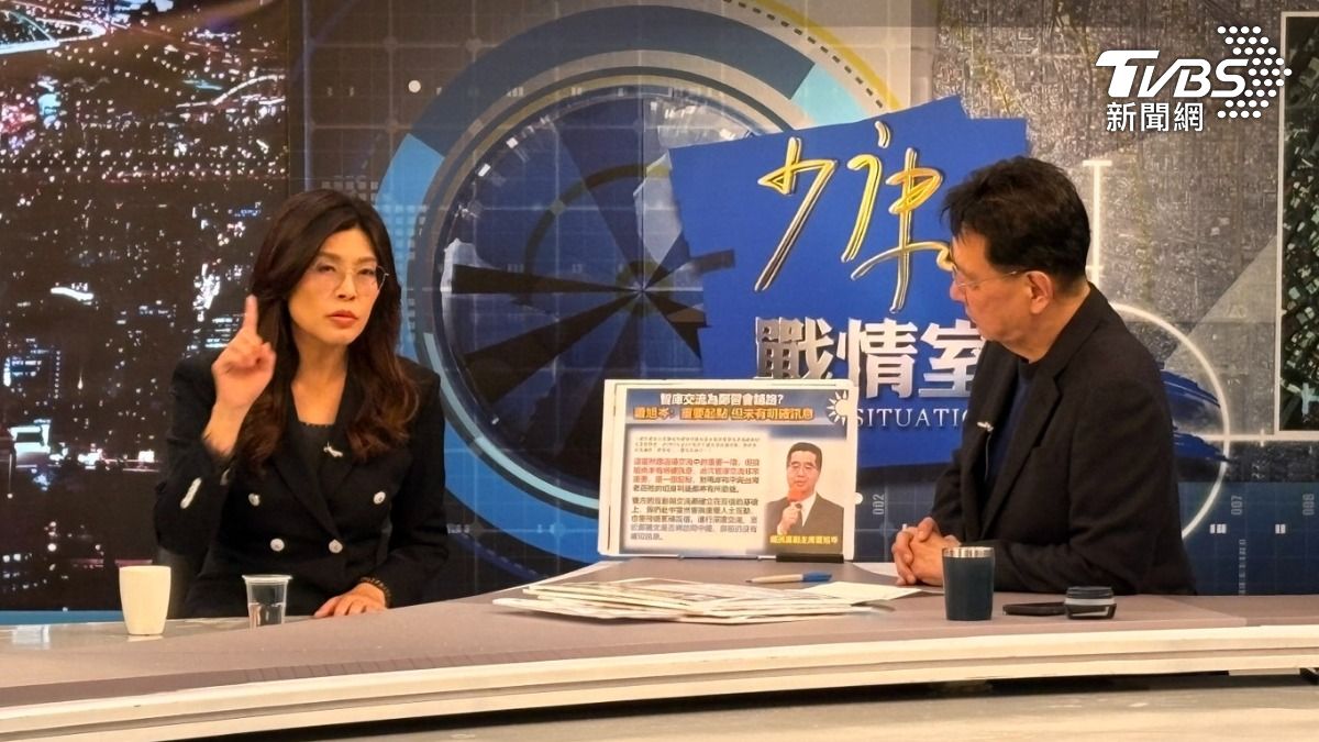 國民黨主席鄭麗文接受《少康戰情室》主持人趙少康專訪，暢談國共智庫論壇籌備過程。（圖／黃韋銓攝）