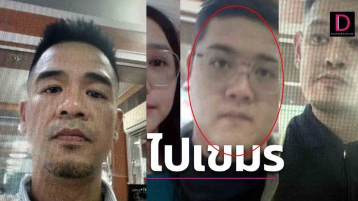泰國警方公布涉案嫌犯照片,圖左為主嫌王綋騰(WANG, HUNG-TENG ),紅圈為周昱帆。(資料圖/翻攝網路)