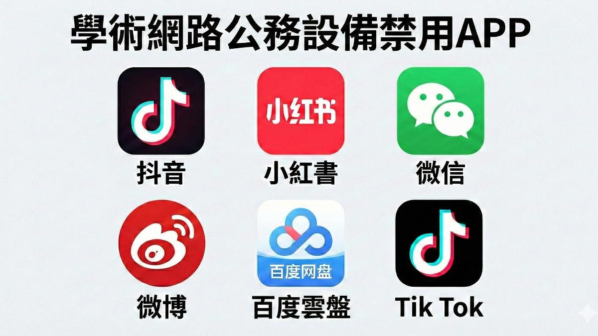 抖音、微信、小紅書列高風險 教育部:學術網路、iTaiwan熱點禁用