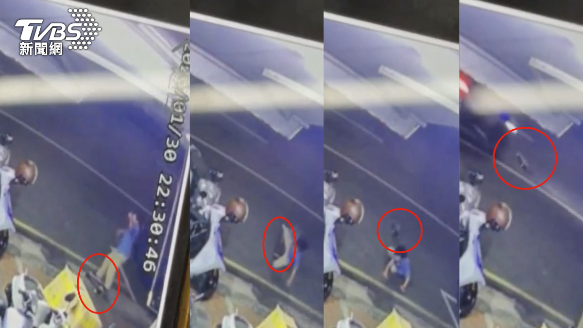 10歲童玩滑板釀禍！失控滑進車道，釀4車+2車事故。（圖／TVBS）