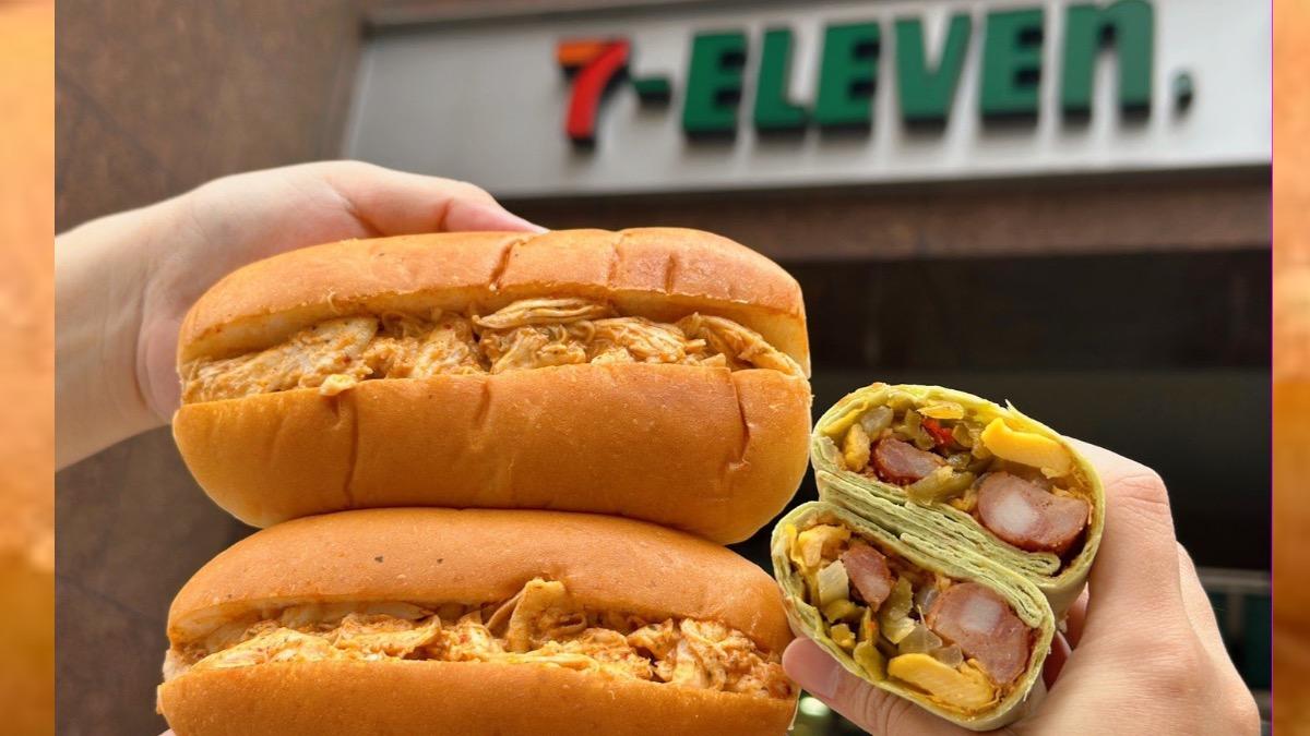 7-11超商將在2/4開賣「香菜風味辣醬雞肉堡」、「香菜風味嘎香腸ㄟ捲餅」。（圖／7-11提供）