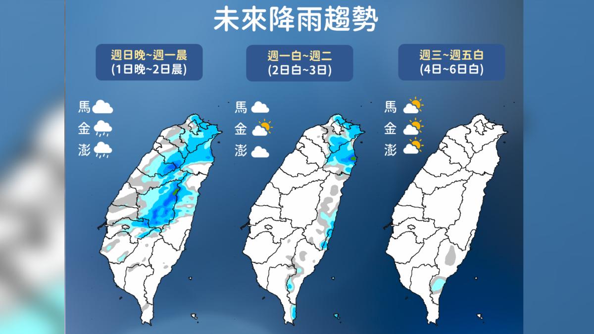 未來降雨趨勢。（圖／氣象署）
