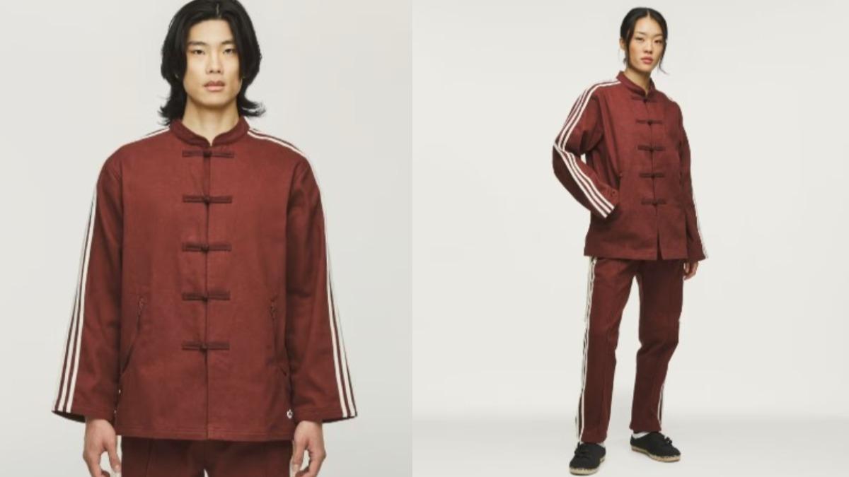 adidas Originals中式立領與盤扣細節成為視覺焦點。（圖／翻攝自adidas官網）