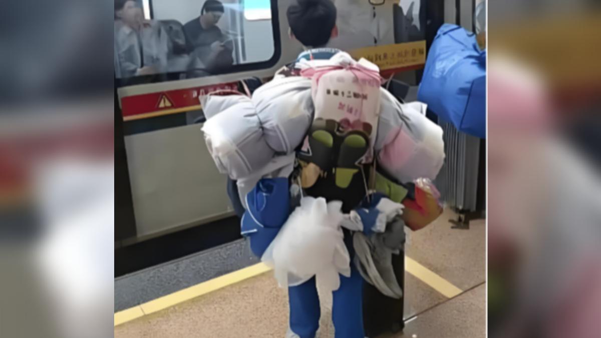 一張廣州初中生的背影圖片火爆網路。（圖／百度）