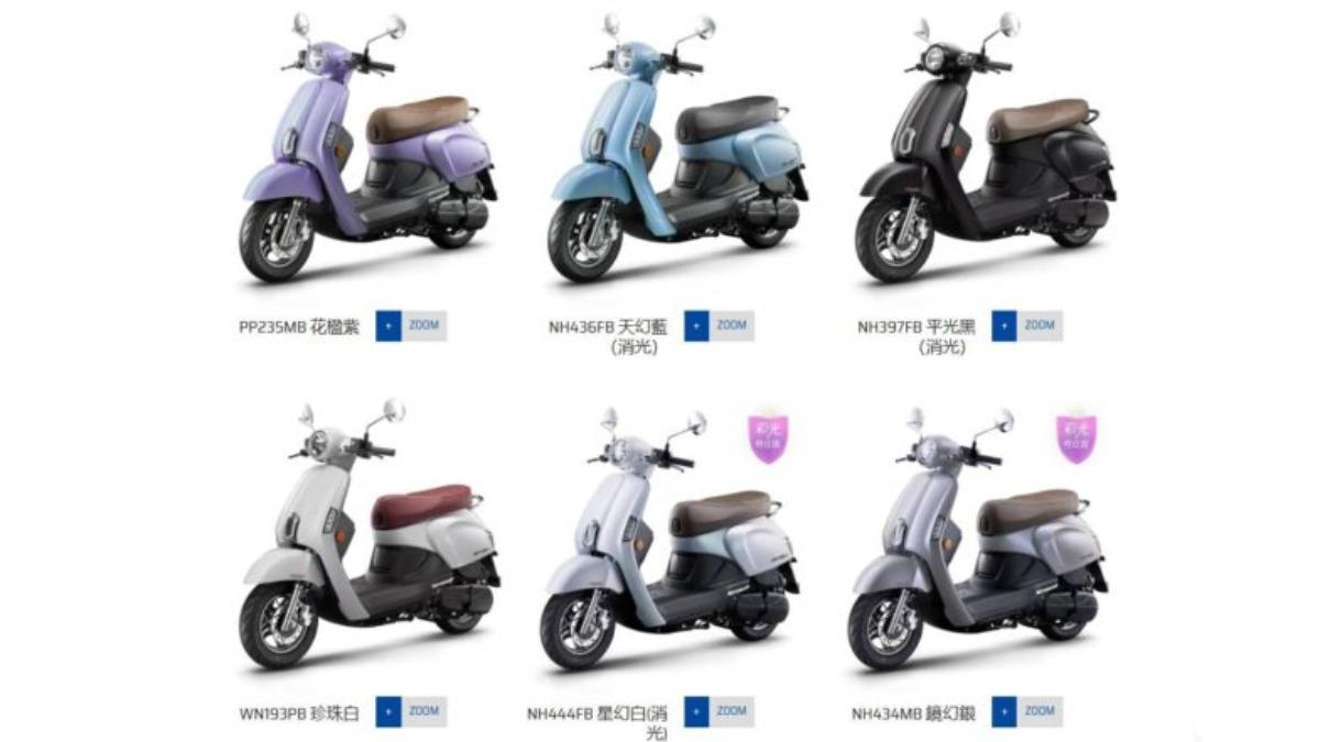 Many LED ABS共6種車色:天幻藍、花楹紫、平光黑(消光)、珍珠白、星幻白(消光)、鏡幻銀。(圖/Kymco提供)