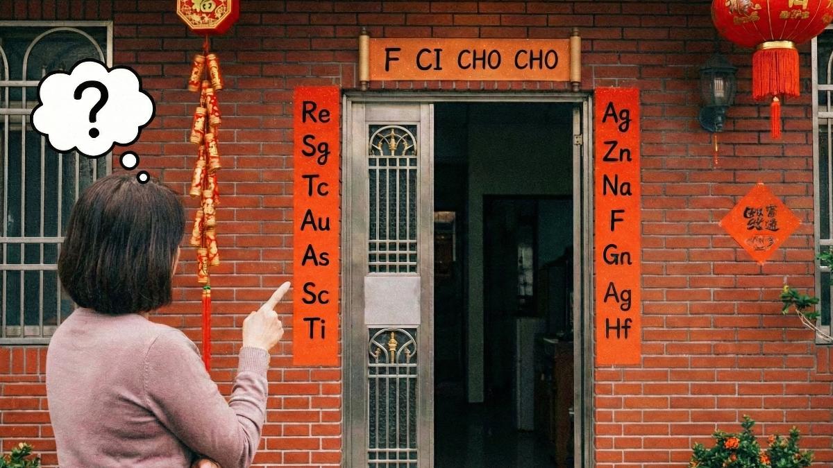 「化學系春聯」寫滿元素符號！她盯2天看不懂　網用諧音解密萬人跪