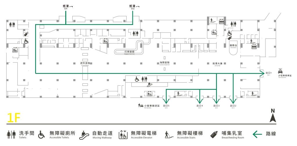 １樓入境動線圖。（圖／金門港務處提供）