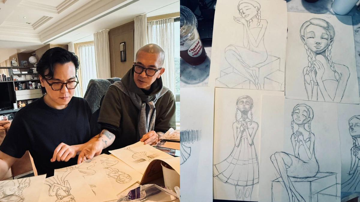 具俊曄親手繪作大S雕像。(圖/翻攝自李承道臉書)