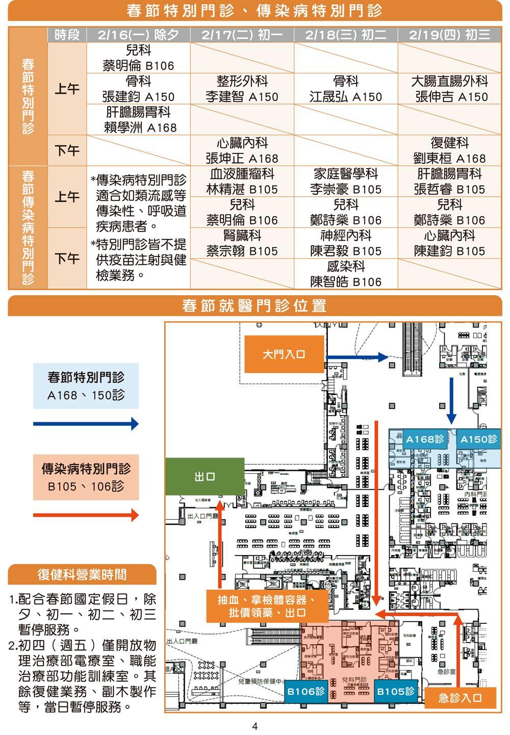 台中市立醫院2026春節營業時間。(圖/台中市立醫院提供)