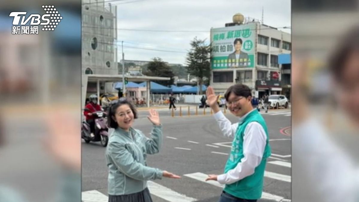 民進黨立委吳思瑤與民進黨楊梅議員參選人項柏翰。(圖/TVBS)