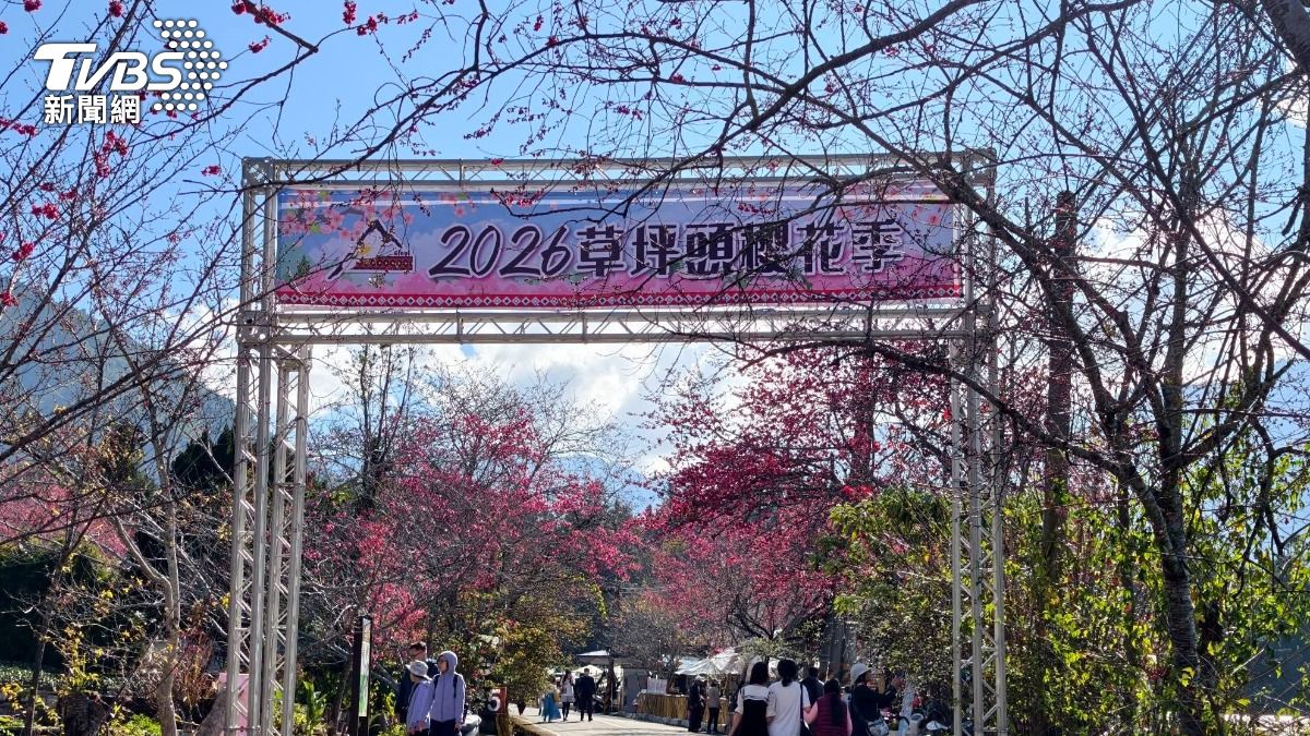 楠梓清豐里舉辦「草坪頭賞櫻花一日遊」,現場遊客眾多,接駁車等待時間很久,導致延誤行程。(圖/阿捷的打飯班 旅遊&美食分享 提供)