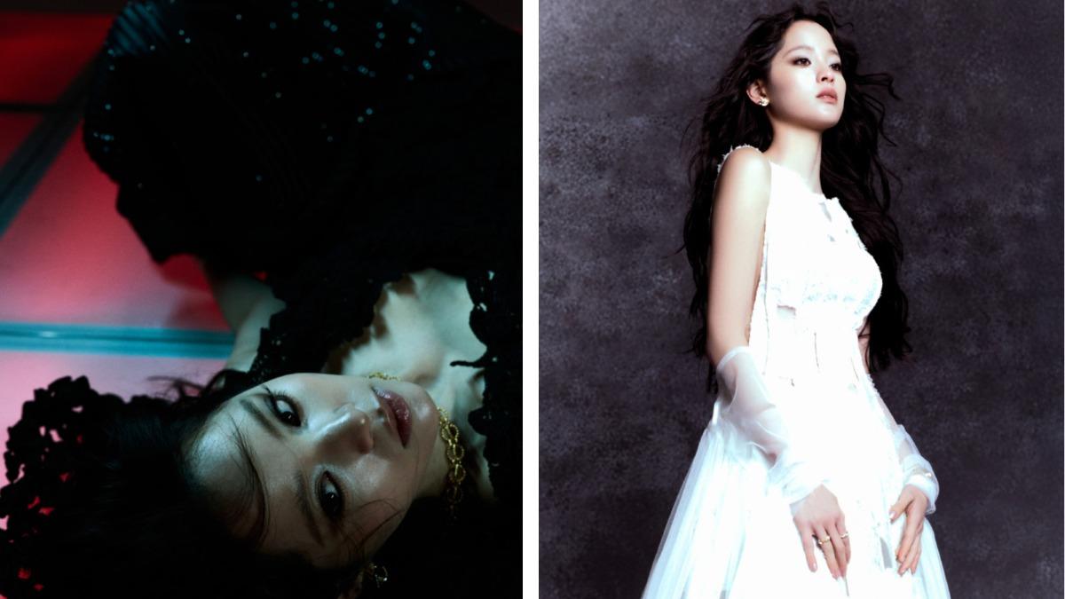 歐陽娜娜以不同造型登微博之夜,大膽挑戰「側乳鏤空」展現成熟之姿。圖/翻攝自微博)