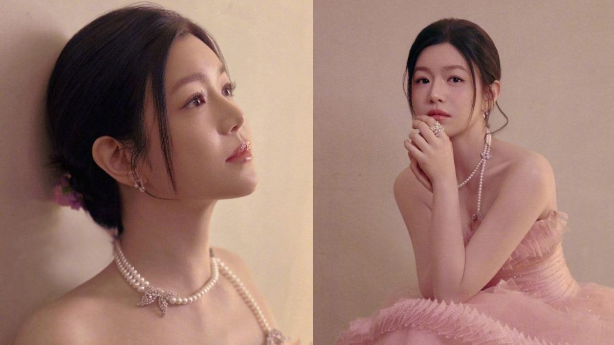 陳妍希「邪惡視角」炸出深溝!薄紗禮服美出新高 彎腰瞬間超害羞