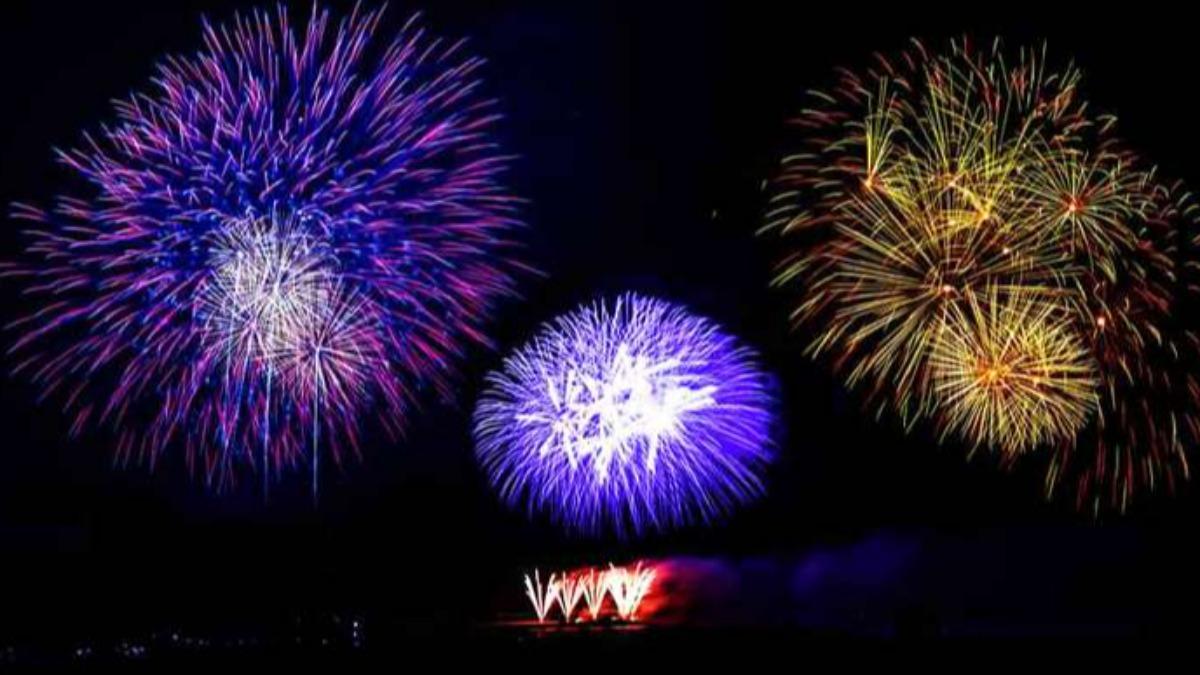 大年初一金廈兩岸春節煙火施放活動。(圖/金門縣政府提供)