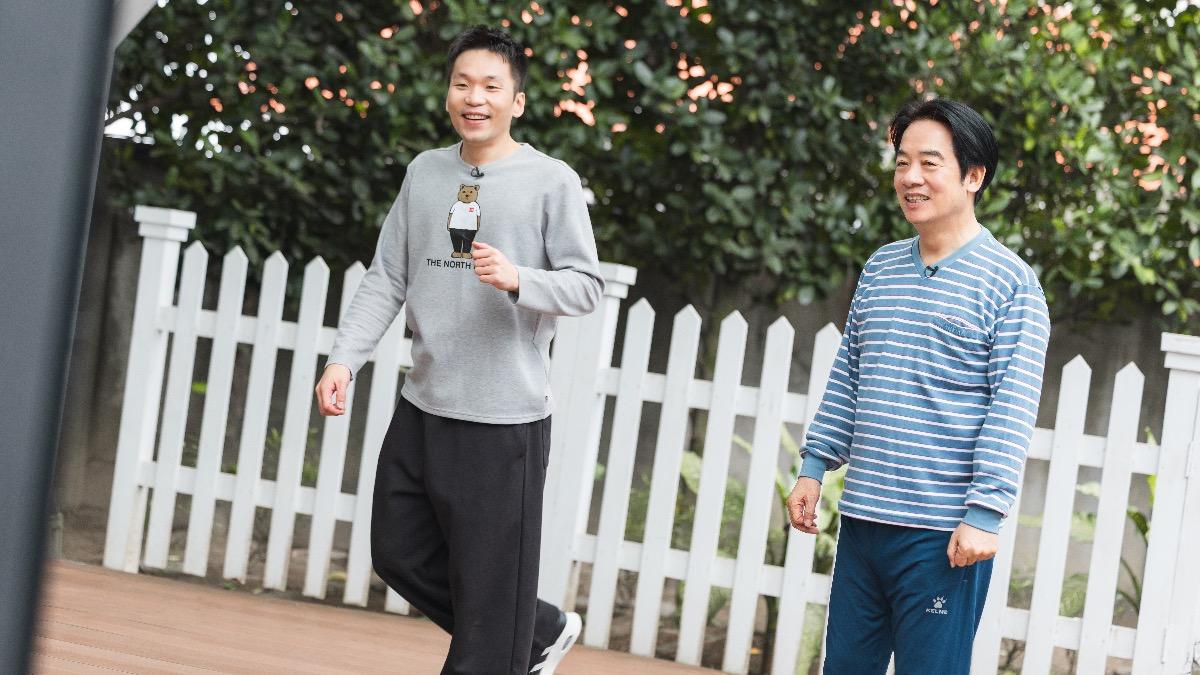 賴清德與李洋一起跳健康操。(圖/總統府提供)