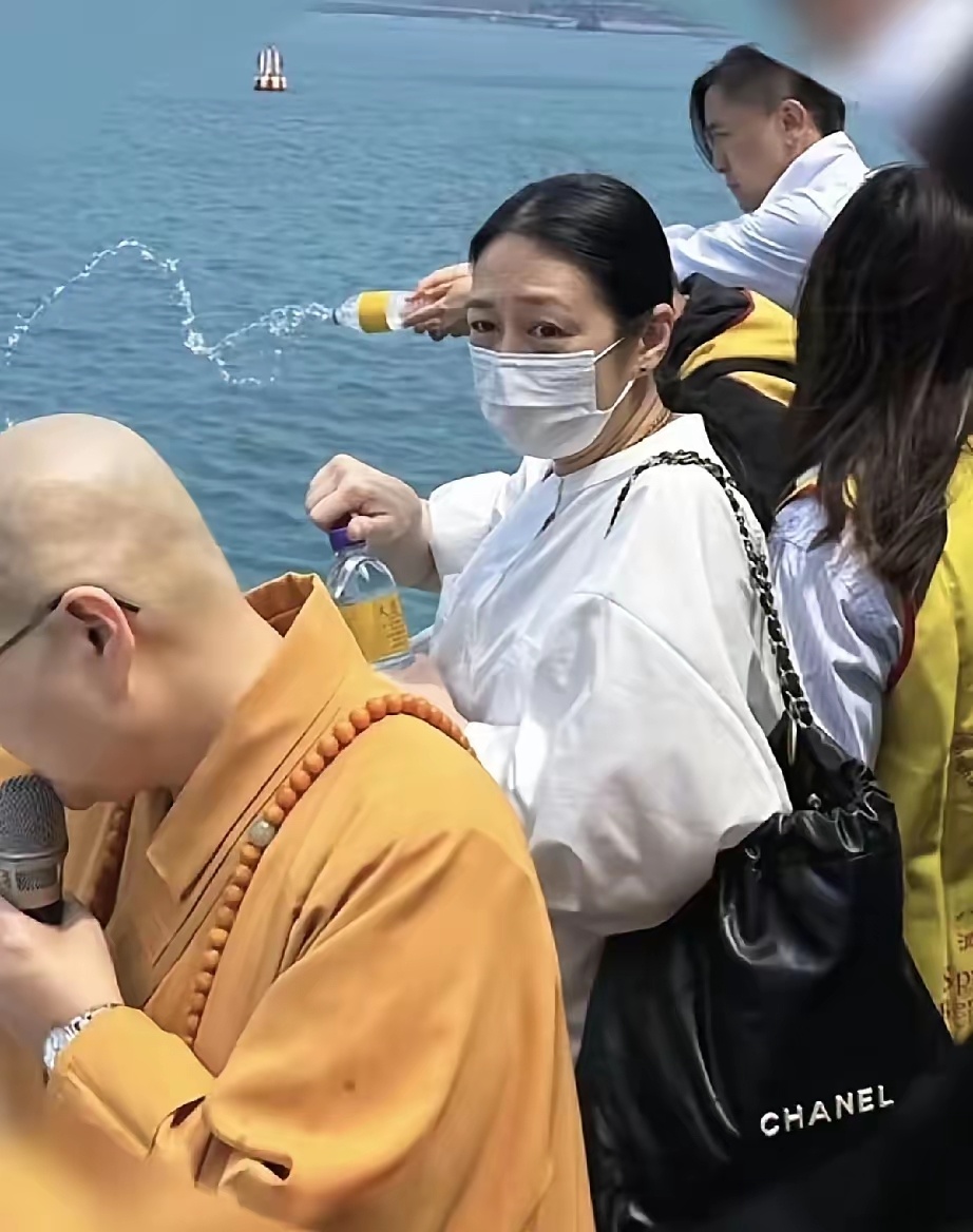 朱麗倩戴口罩仍遮掩不住出眾氣質。(圖/翻攝自微博)
