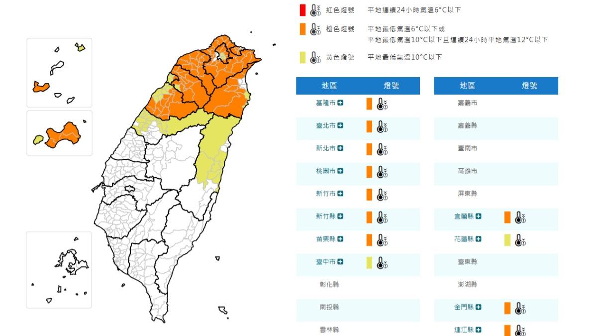 天氣/寒流南下越晚越冷!12縣市低溫特報 入夜急凍「體感剩3度」