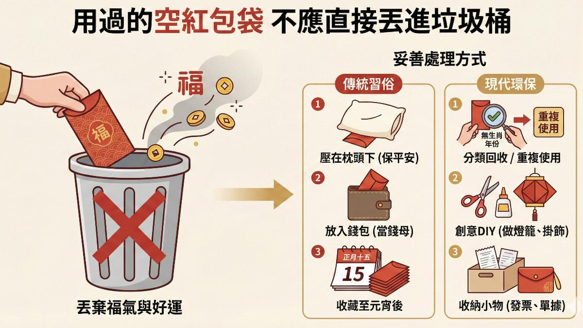 紅包袋留存習俗。（圖／AI協作）