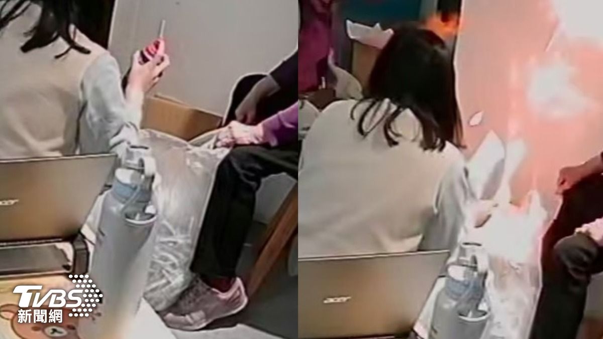 有片/嚇人!台中女見碎紙機卡噴潤滑油 下秒「氣爆炸火」釀傷