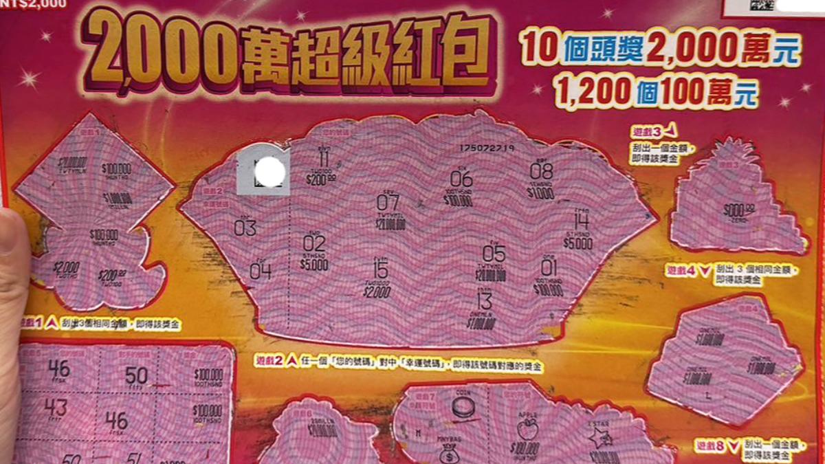 逛六合夜市「感應到財神」!女包整本刮刮樂 連中10萬和100萬