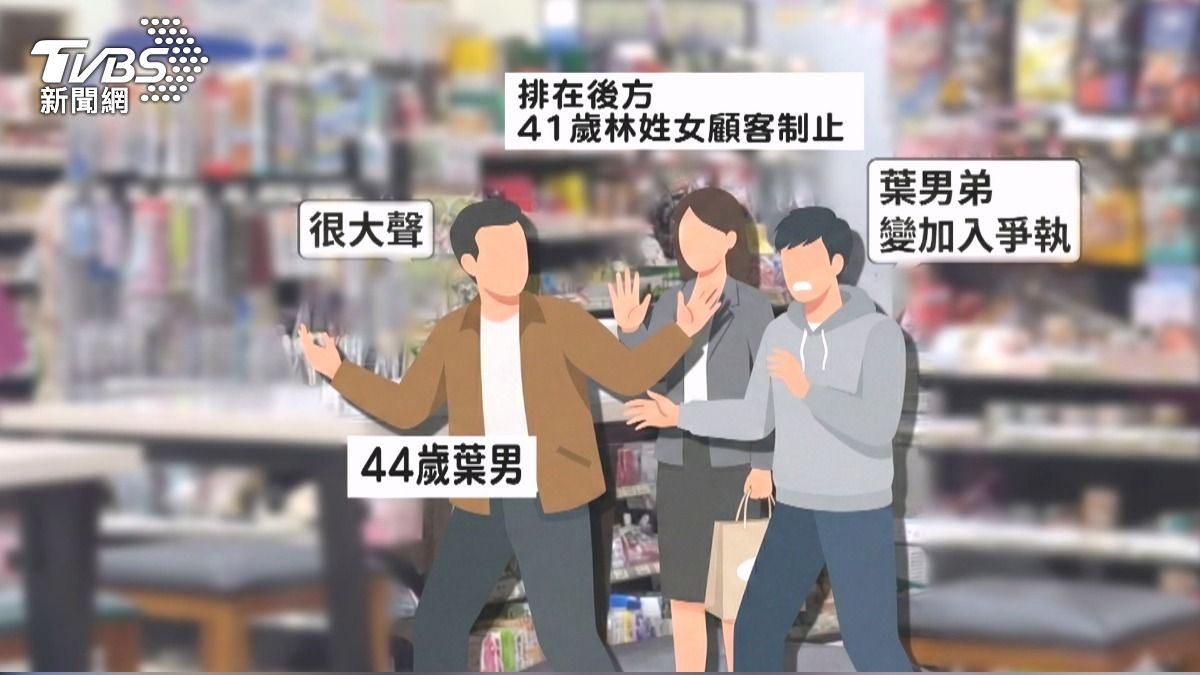 酒後大鬧超商！44歲男「茶葉蛋砸女臉」　弟弟勸架竟加入戰局。(圖／TVBS)