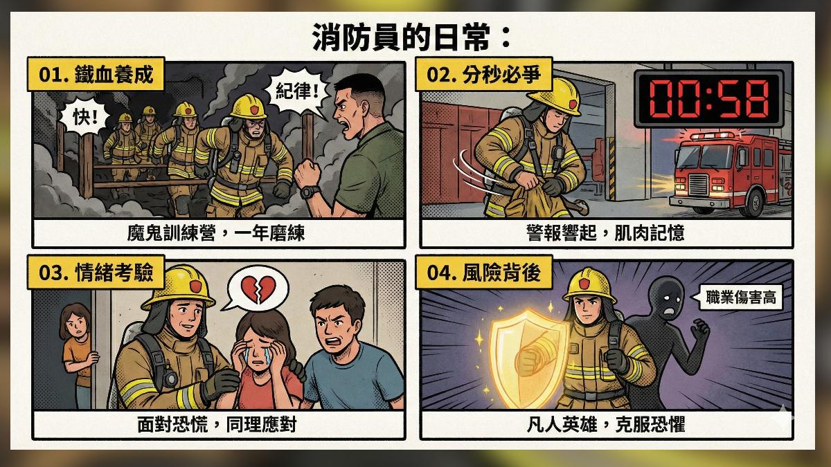 消防員的日常。(圖/TVBSI)