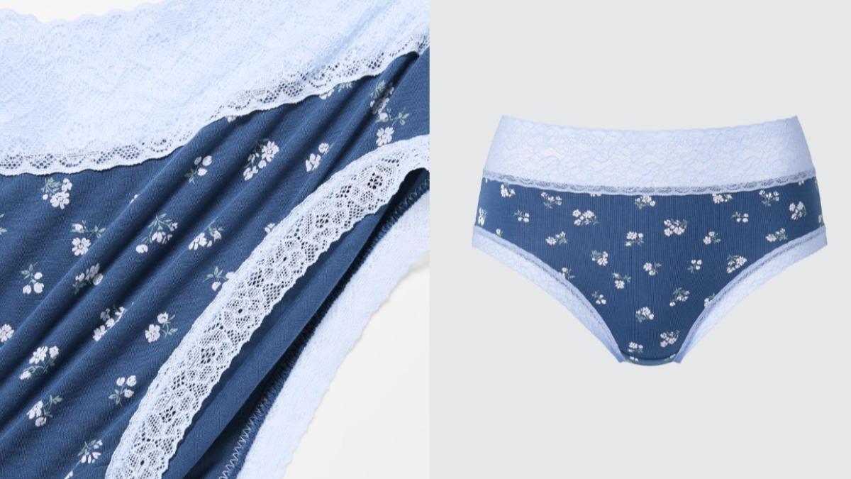 UNIQLO 女裝花朵高腰內褲（貨號：482681 ）。（圖／UNIQLO官網）