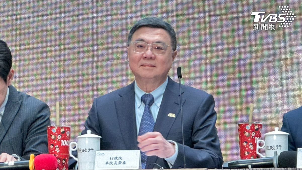 行政院長卓榮泰出席記者會。(圖/潘袁詩羽攝)