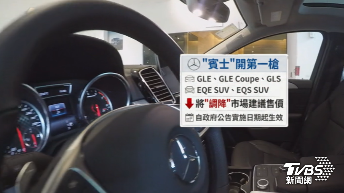 受關稅影響，賓士五款車型、BMW四款車型，將調整售價。（圖／TVBS）
