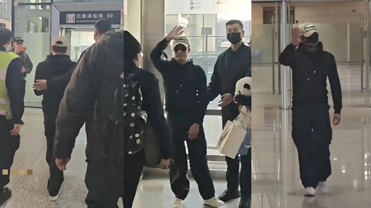 日前有網友在機場偶遇郭富城，只見他一身黑衣、戴著鴨舌帽，打扮相當低調。（圖／翻攝自＠星娛課代表 微博）