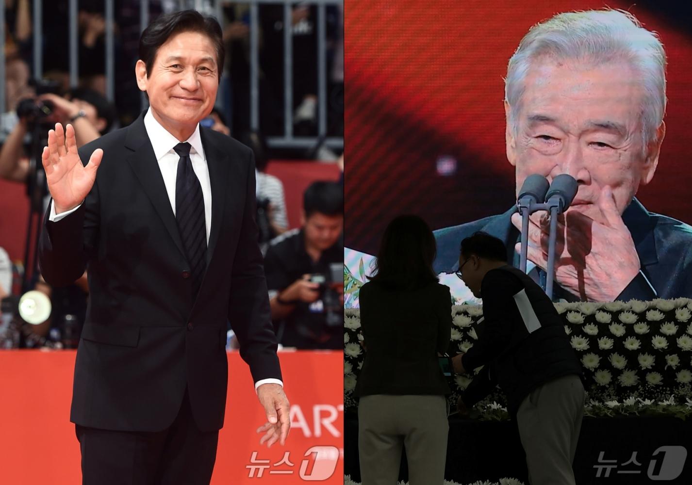 安聖基(左)、李順載兩位韓國國民演員相繼離世。(圖/news1提供)