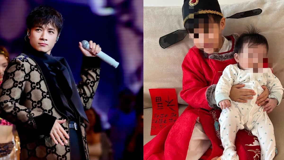古巨基曬兩兒合照!小兒子首度正面曝光 網驚「基因超強」