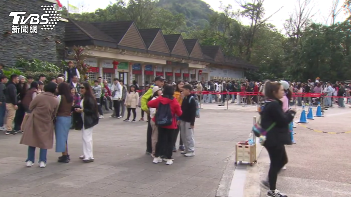過年期間大批民眾湧入台北市立動物園,光是初三上午就有破1.4萬人入園。(圖/TVBS)