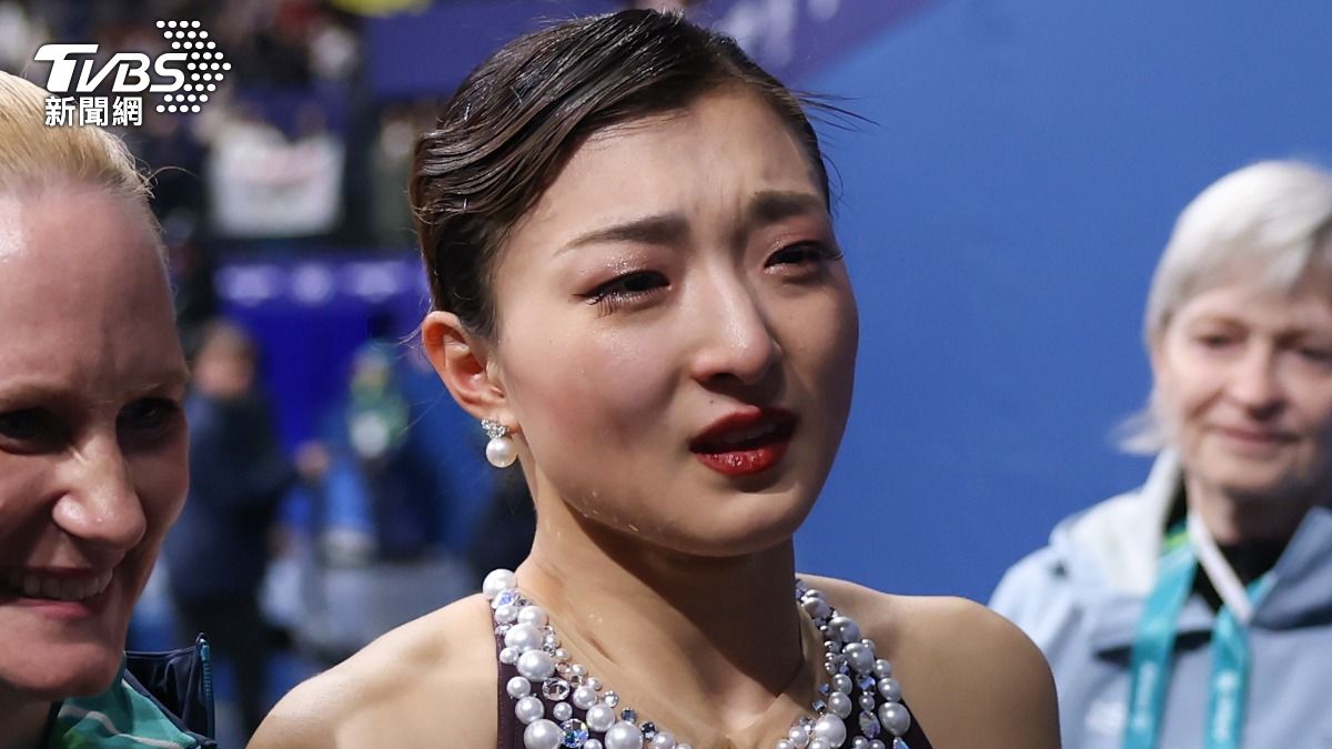 坂本花織含淚受訪。(圖/達志影像美聯社)