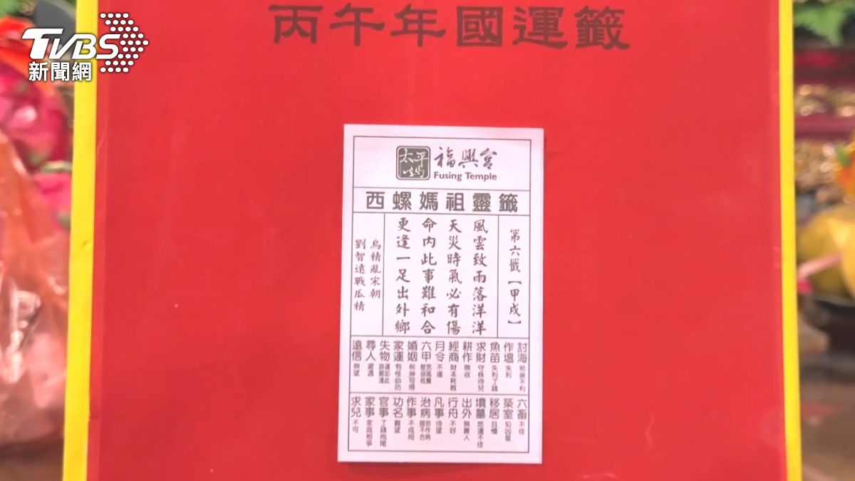 馬年國運籤揭曉！福興宮曝「1字」破災。(圖／TVBS)