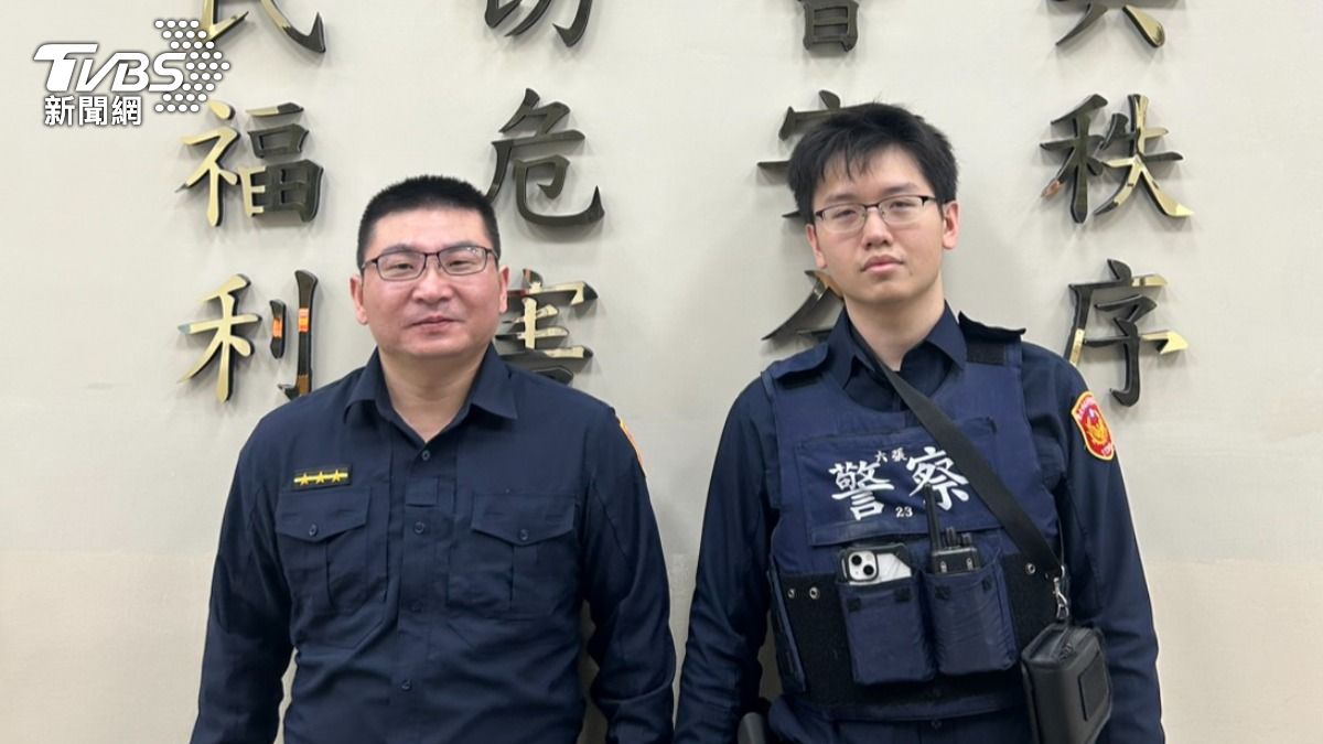 信義分局六張犁派出所警員吳宥宏、黃致翔。(圖/TVBS)