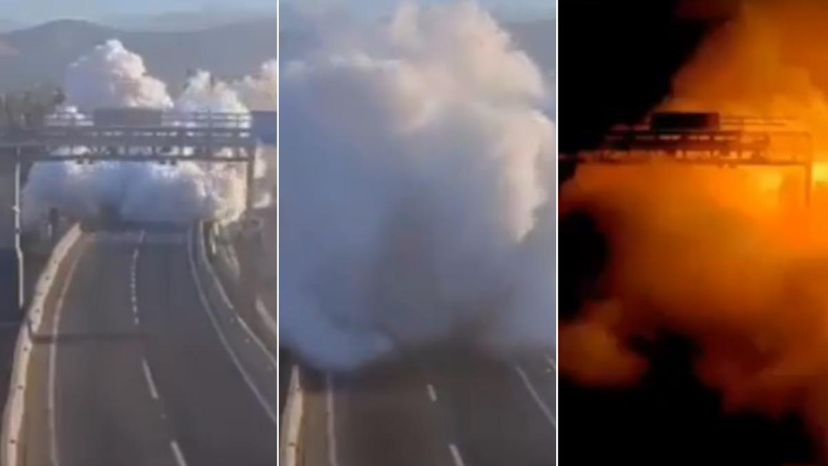 智利液化氣體卡車大爆炸!公路「瞬間陷火海」駭人畫面曝