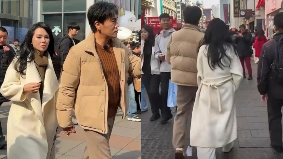 伊能靜大衣吊牌沒剪「邊走邊晃」!緊牽秦昊逛街出糗 遭虧穿過退貨