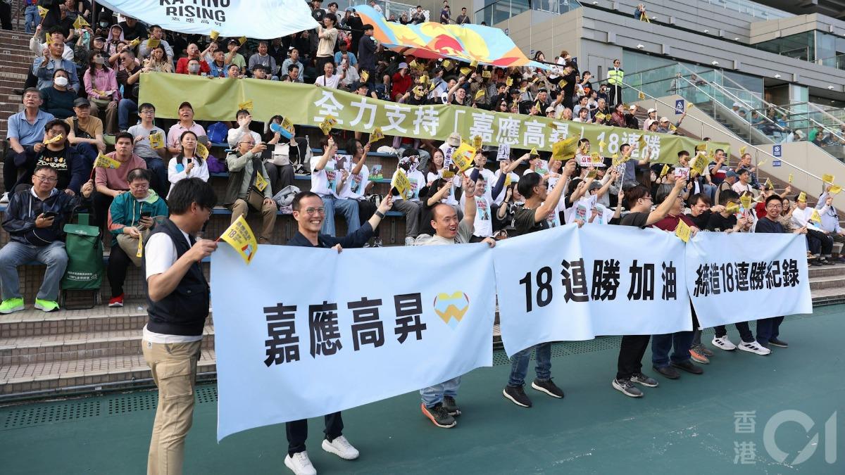 比賽時有馬迷組成打氣團為牠打氣。(圖/香港01提供)
